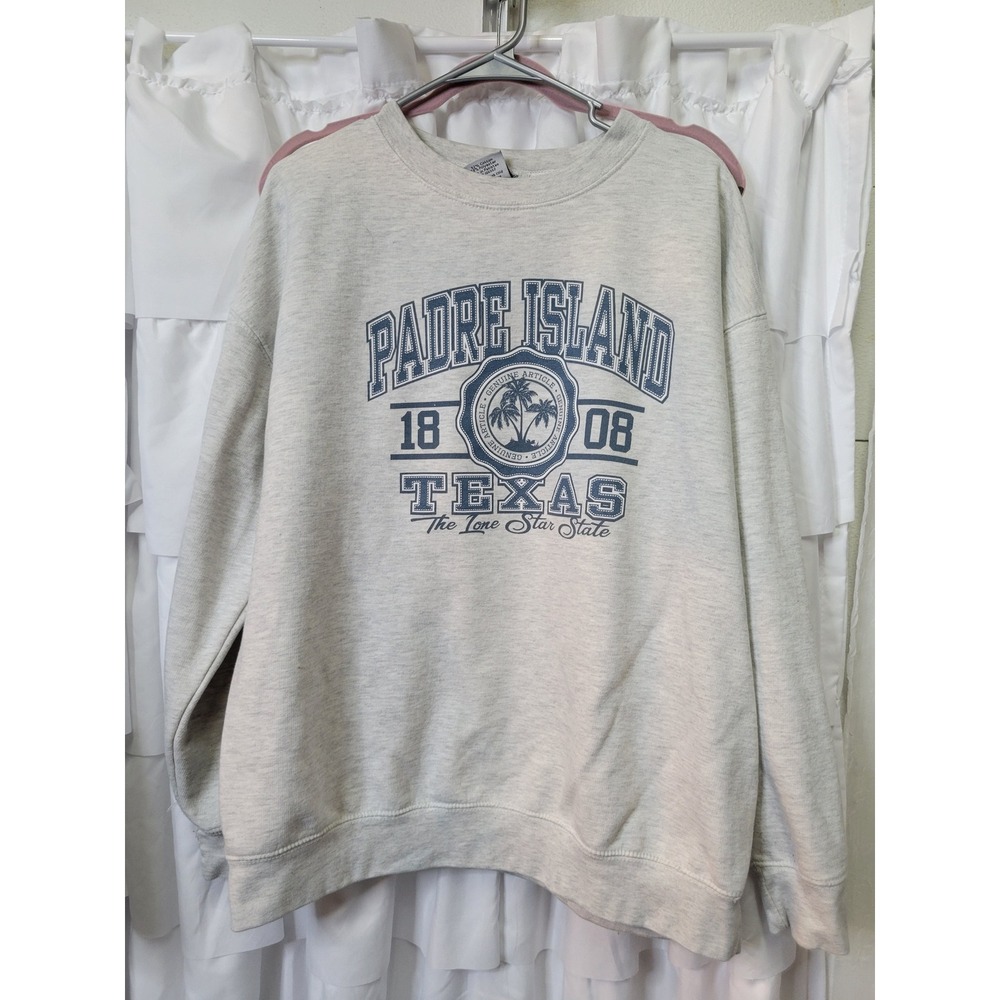 Prairie Mountain Padre Island Texas Crewneck Sweatshirt Gray Graphic 2XL 2007